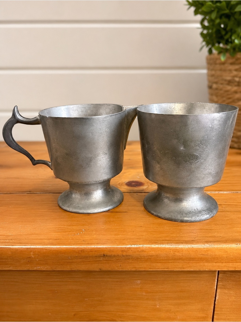 Vintage Wilton Armetale Pewter Cream & Sugar Set Mid Century Farmhouse Set